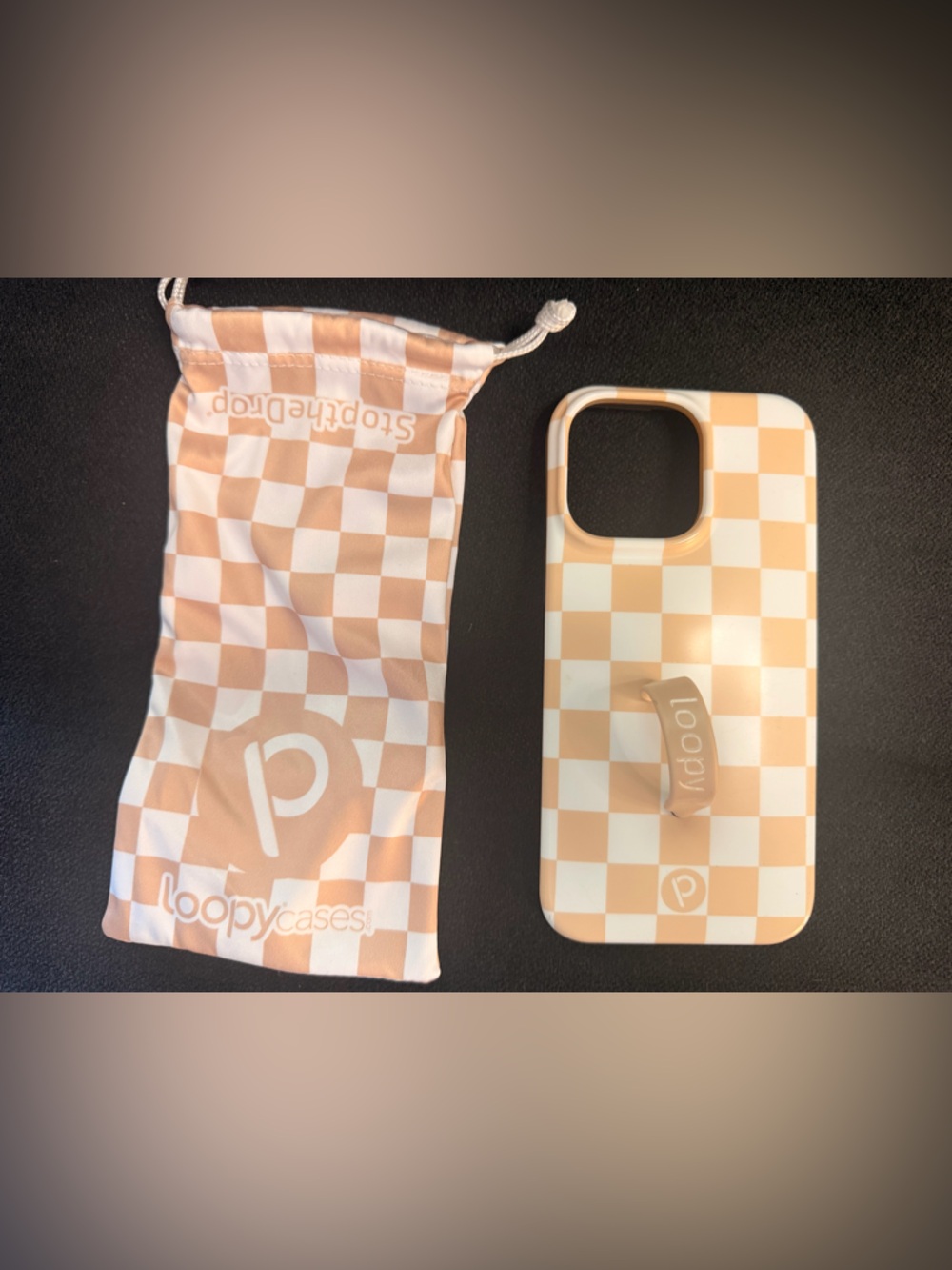 Loopy Original iPhone 14 Pro Max Sand Dollar Checkered Case Loop